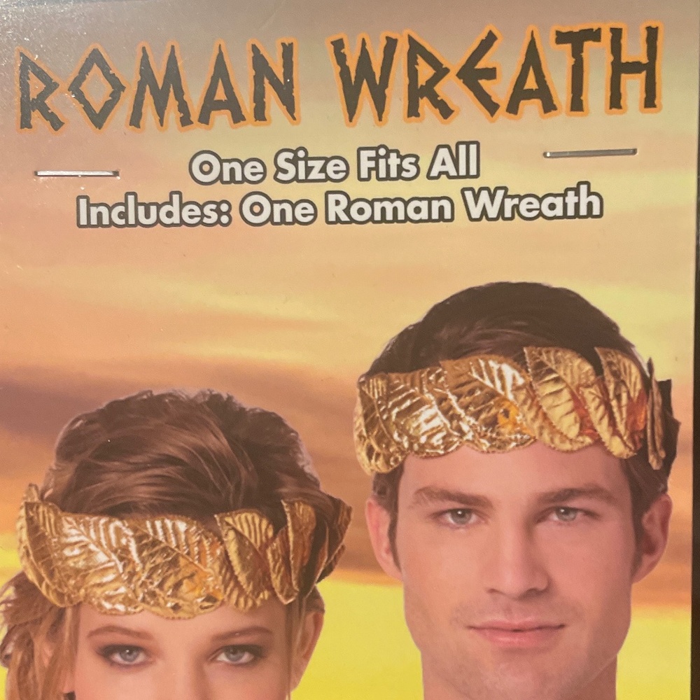 Roman Wreath Gold Tone Leaves Costume Part Headpiece